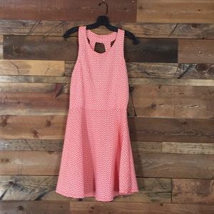 Flirty bright orange & white print summer dress